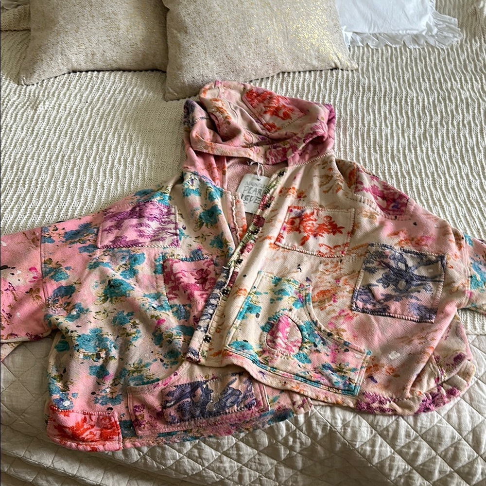 Magnolia Pearl Cotton Mirabeau Floral Patchwork Hooded Jacket - Picture 2 of 8